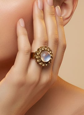 Golden Stones Kundan Ring