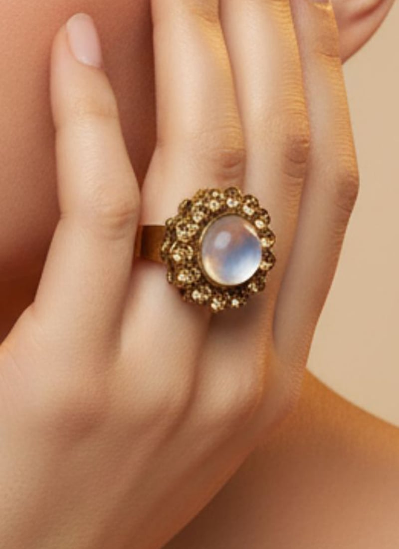 Golden Stones Kundan Ring Festive Wear