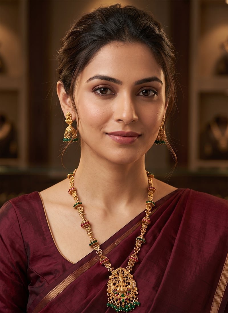 Golden Temple Pendant Necklace Set After Six Wear