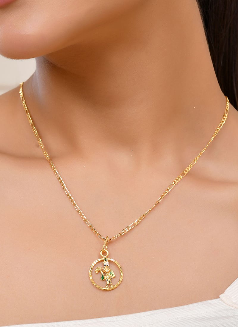 Golden Timeless Pendent Set For Women  After Six Wear