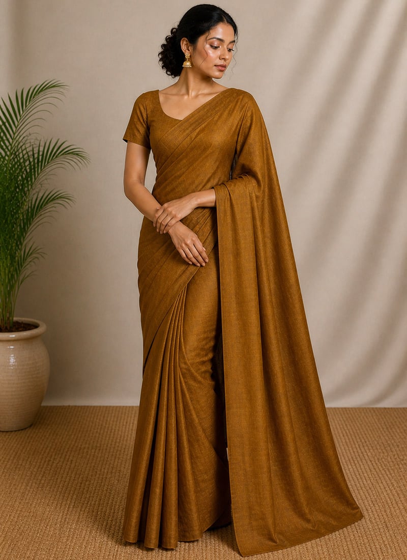 Golden Tissue Hand Woven Saree After Six Wear