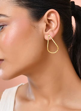 Golden Twisted Teardrop Stud
