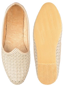 Golden Zari Embroidered Mojri