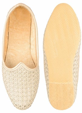 Golden Zari Embroidered Mojri