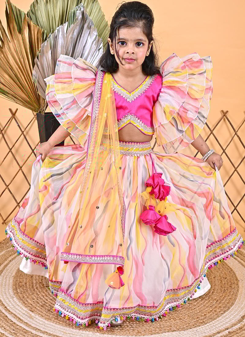 Gorgeous Embroidered Sequins Organza Umbrella Lehenga Party Wear
