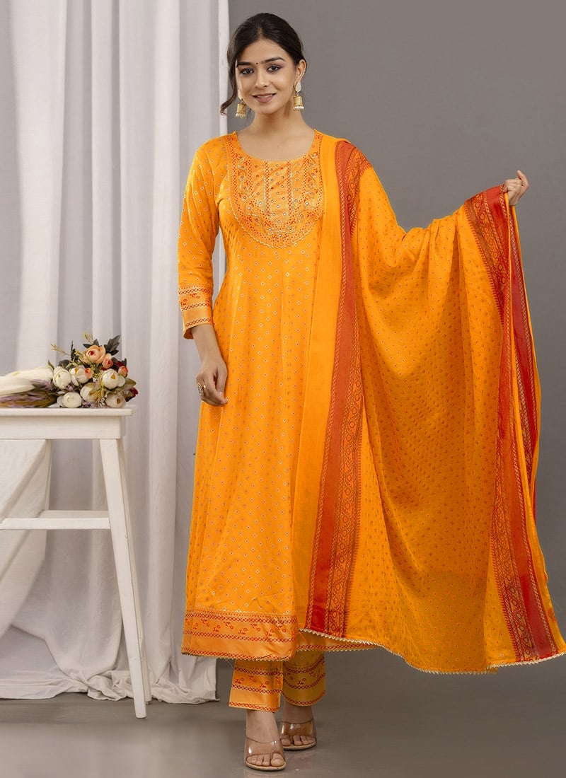 Graceful Embroidered Rayon Straight Pant Suit Party Wear