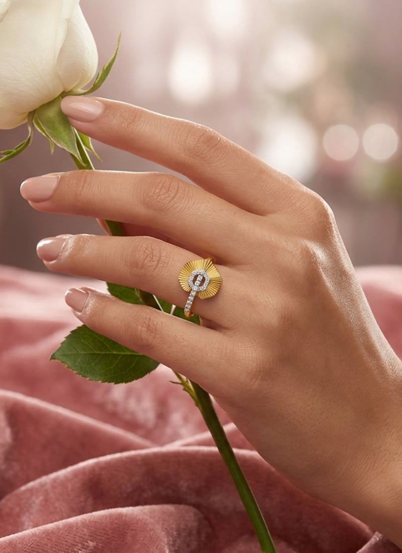 Graceful Gold 925 Sterling Silver Moissanite Ring Wedding Wear