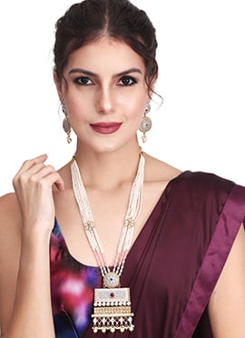 Graceful Gold Pearl Stone Necklace