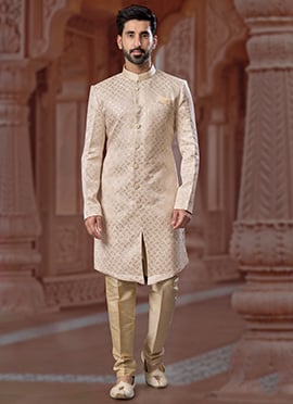 Graceful Jacquard Silk Classic Sherwani