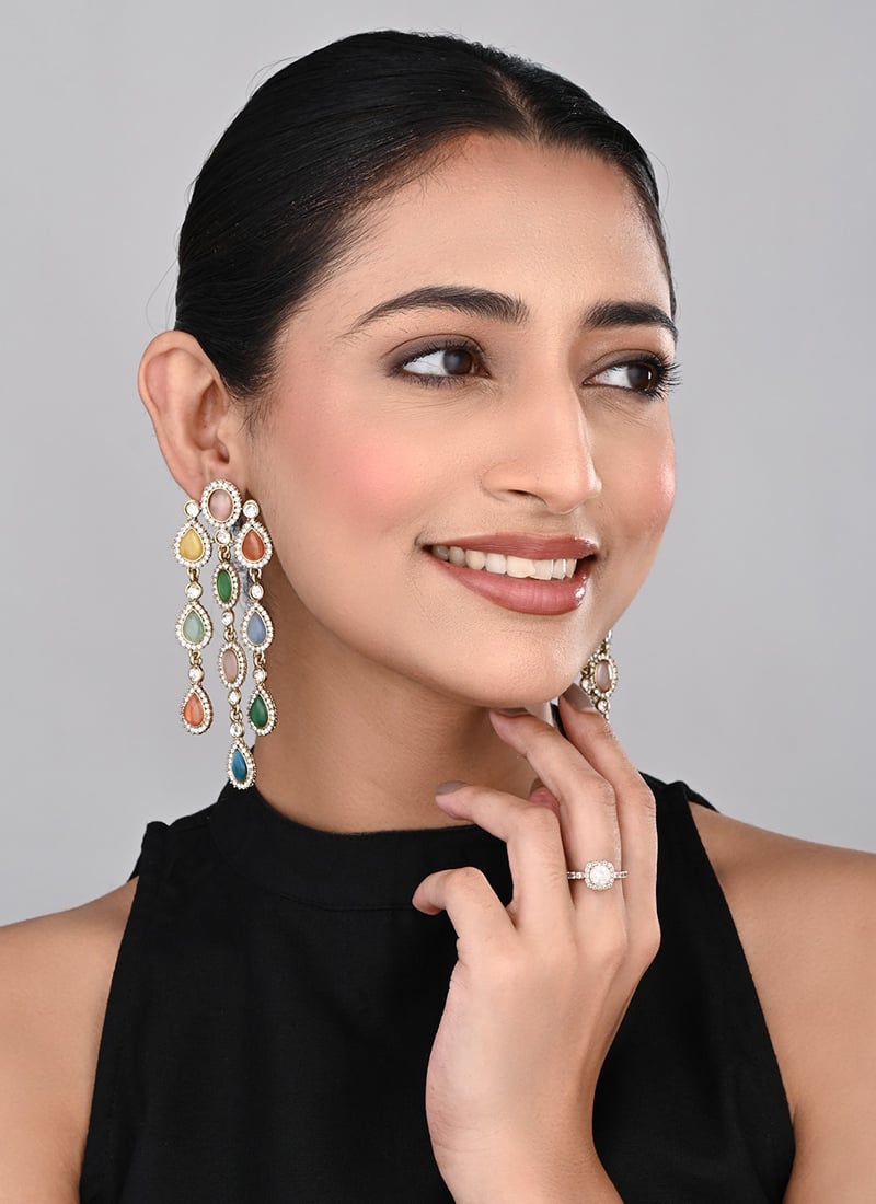 Graceful Multi Stone Drops Festive Wear