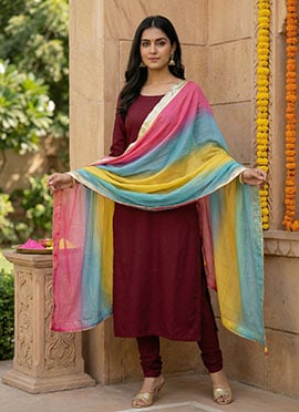 Graceful Multicolored Organza Digital Print Zari Lace Border Dupatta