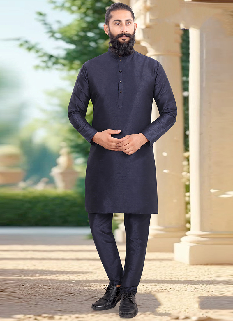 Graceful Pink Silk Kurta Pyjama Festive Wear