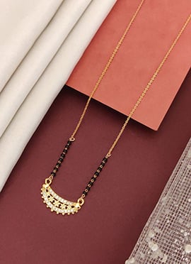 Graceful Rose Gold Beads Stones Mangalsutra