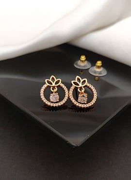 Graceful Rose Gold Cubic Zircon American Diamond Studs