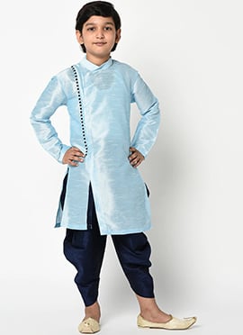 Graceful Silk Dupion Dhoti Style Kids Boys Kurta Pyjama