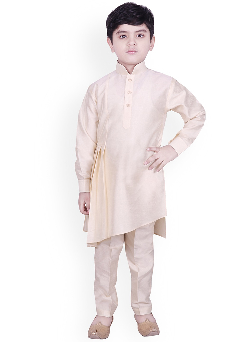 Graceful Silk Dupion Kids Boys Kurta Pyjama Party Wear