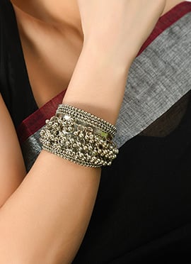 Graceful Silver Oxidised Bracelet