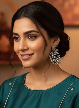 Graceful Silver Oxidised Drop