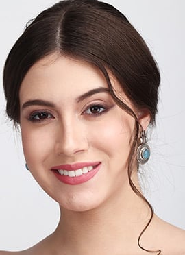 Graceful Silver Stone Studs