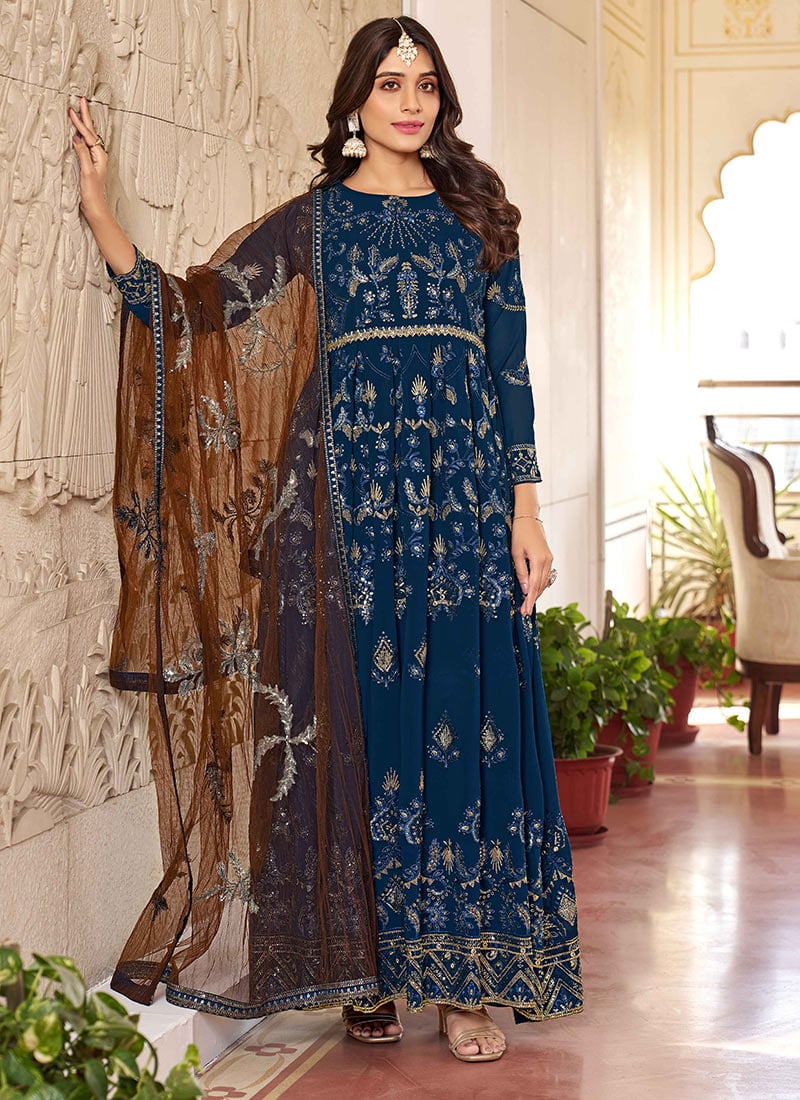 Gracefully Sequins Embroidered Anarkali Suit Party Wear