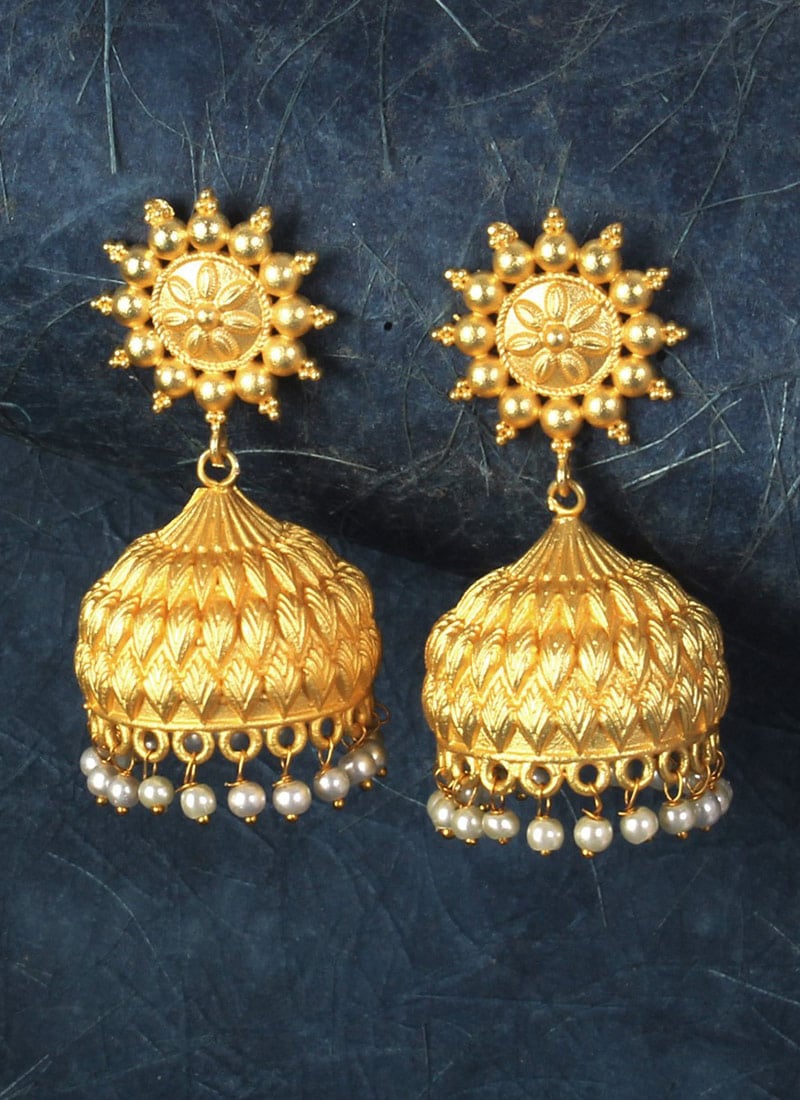 Grand Gold Plated Alloy Jhumka Party Wear