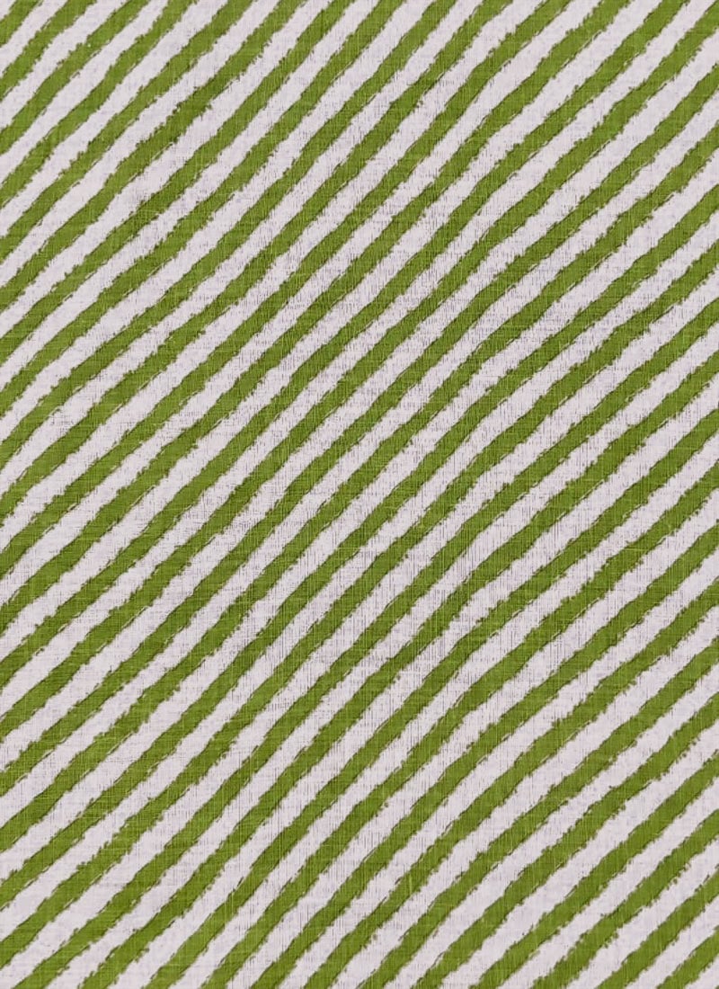 Green Art Silk Cotton Mill Print Fabric