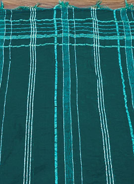 Green Art Silk Cotton Zari Dupatta