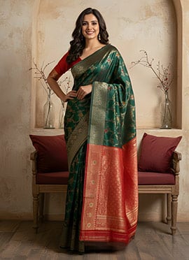 Green Banarasi Silk Zari Saree