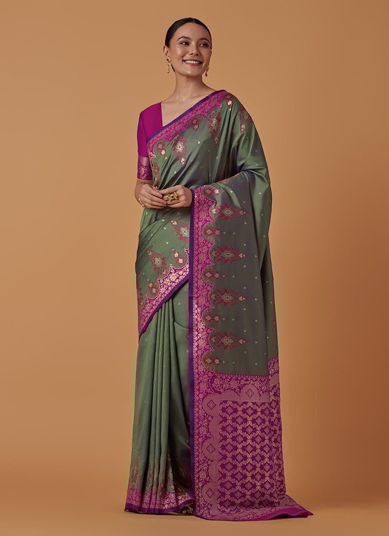 Green Banarasi Silk Zari Woven Saree