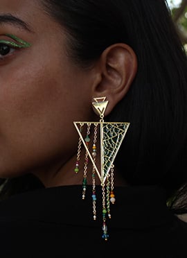 Green Beads Danglers