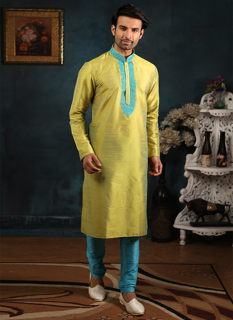 Buy Green Benarasi Kurta Pyjama, Benarasi, kurta pyjama Online Shopping