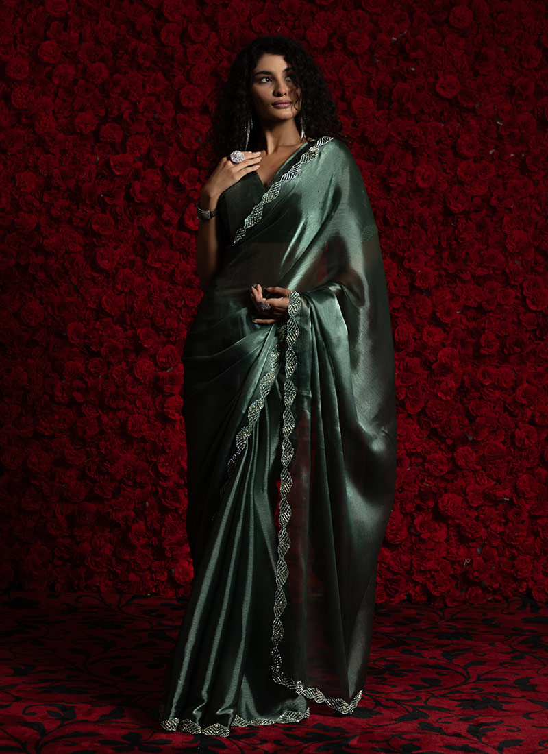 Green Chiffon Fabric