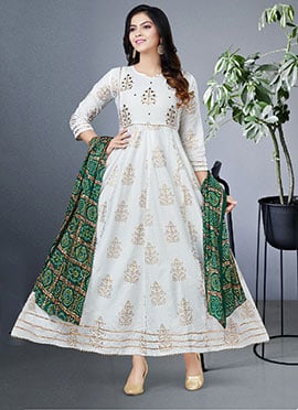 Green Chinon Bandhini Print Dupatta