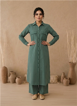 Green Cotton Kurta Set