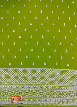 Green Embroidered Georgette Fabric