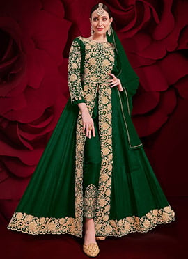 Green Georgette Anarkali Suit