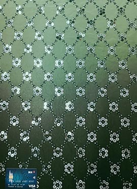 Green Georgette Sequins Embroidery Fabric