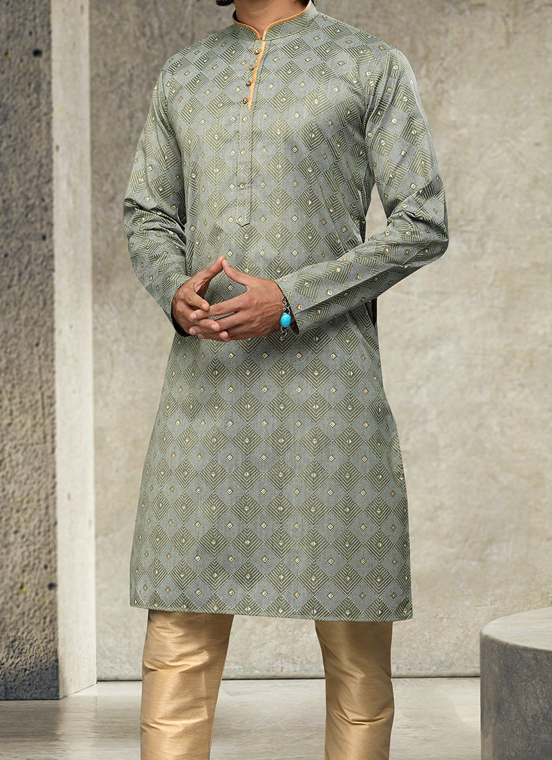 Men'S Solid Pure Cotton Kurta With Pyjamas