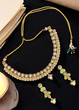 Green Kundan Beads Choker