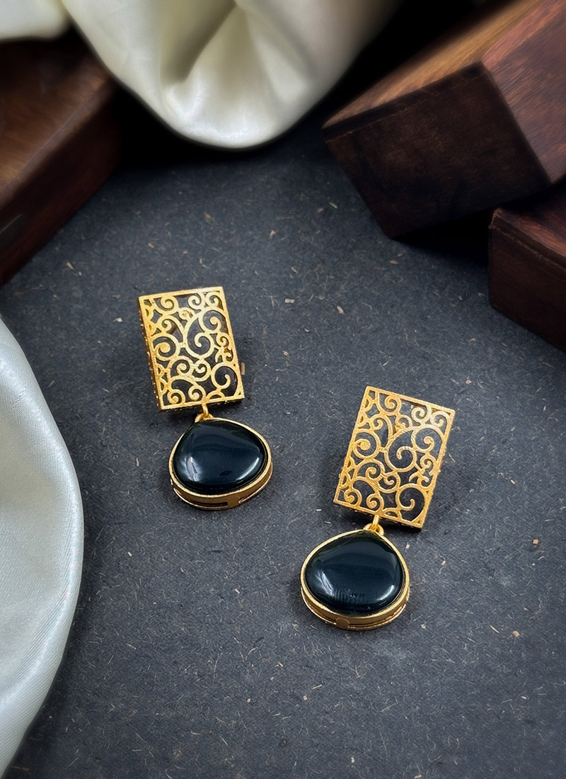 Green Kundan Embellished Drops After Six Wear