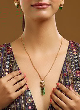 Green Kundan Moti Necklace