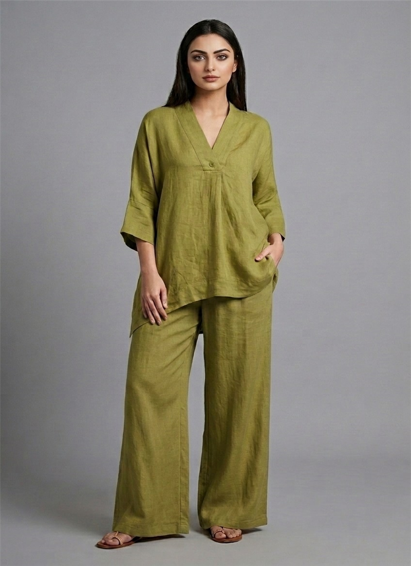 Green Meadow Flow Cotton Co Ord Set After Six Wear