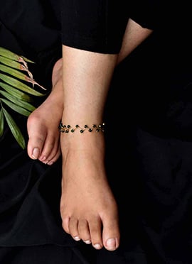 Green Moti Anklets