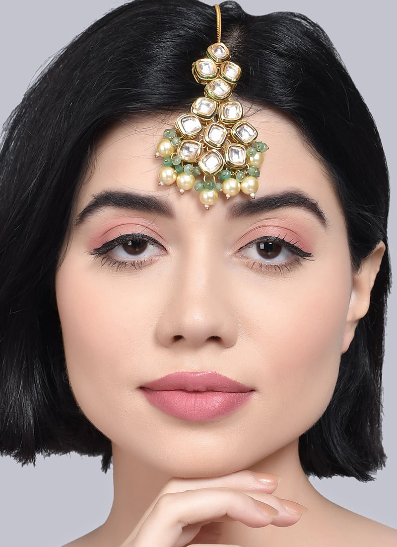 Green N Cream Designer Mangtikka Party Wear