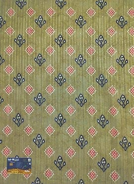Green Printed Art Silk Cotton Fabric