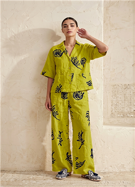 Green Printed Cotton Co Ord Set