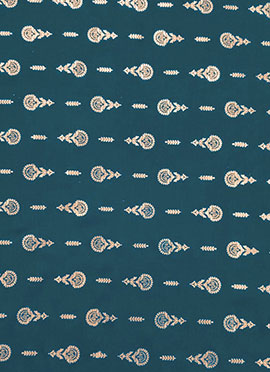 Green Rayon Foil Print Fabric