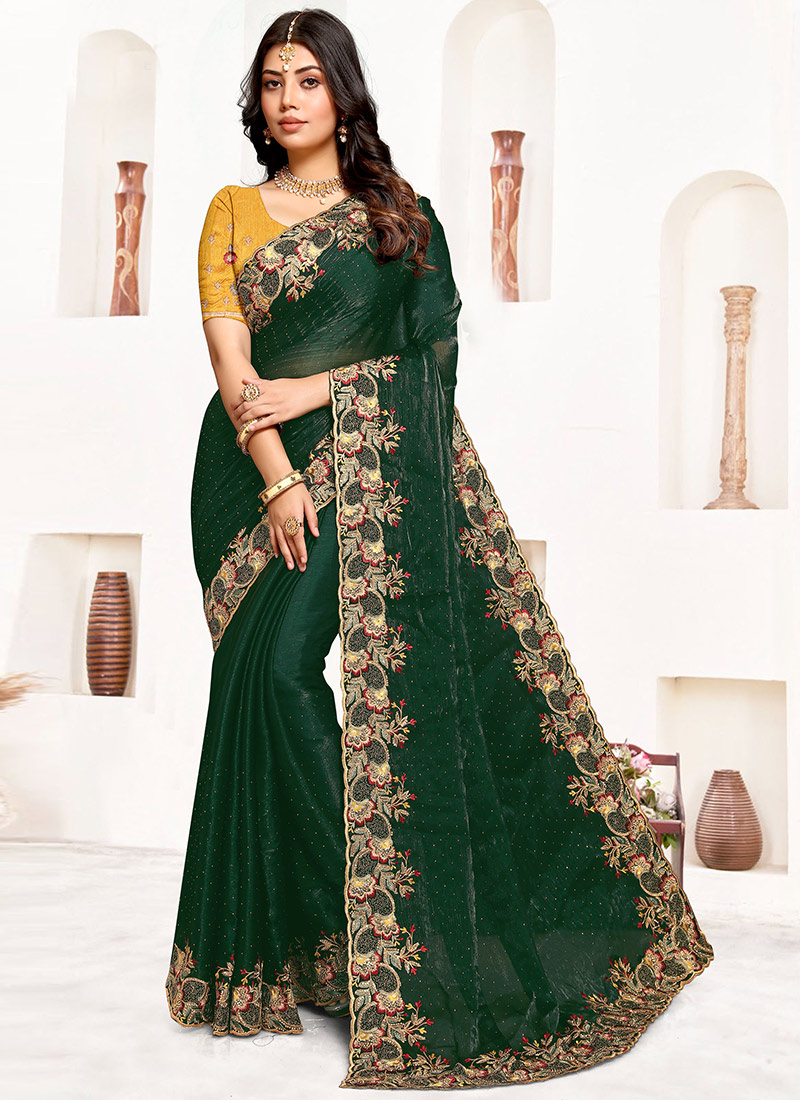 Women Party Wear Designer Semi Cotton Saree With Jari Border Work