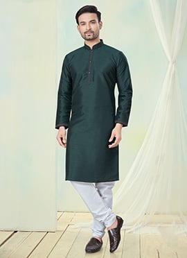 Green Silk Kurta Pyjama