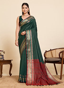 Green Silk Zari Jacquard Woven Saree